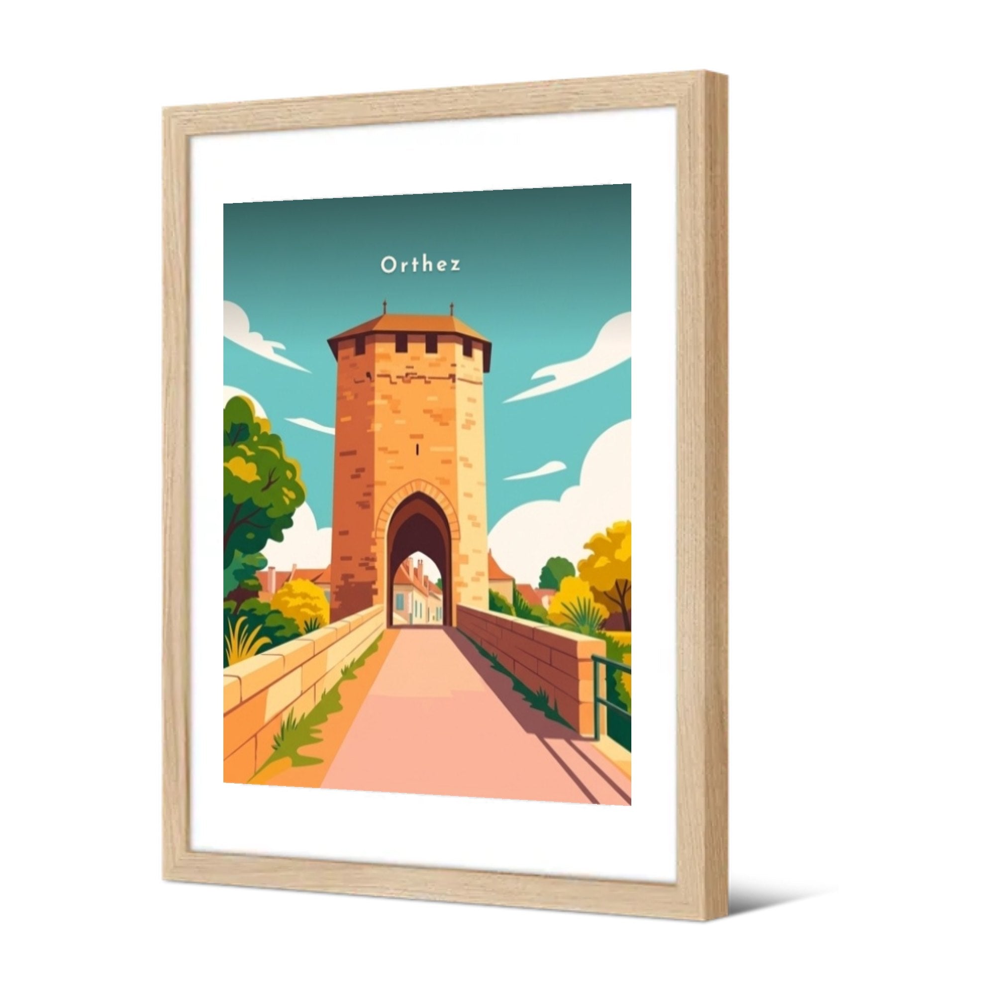 La tour-porte du Pont Vieux — Pôdevache, encadrée, vue de trois quarts