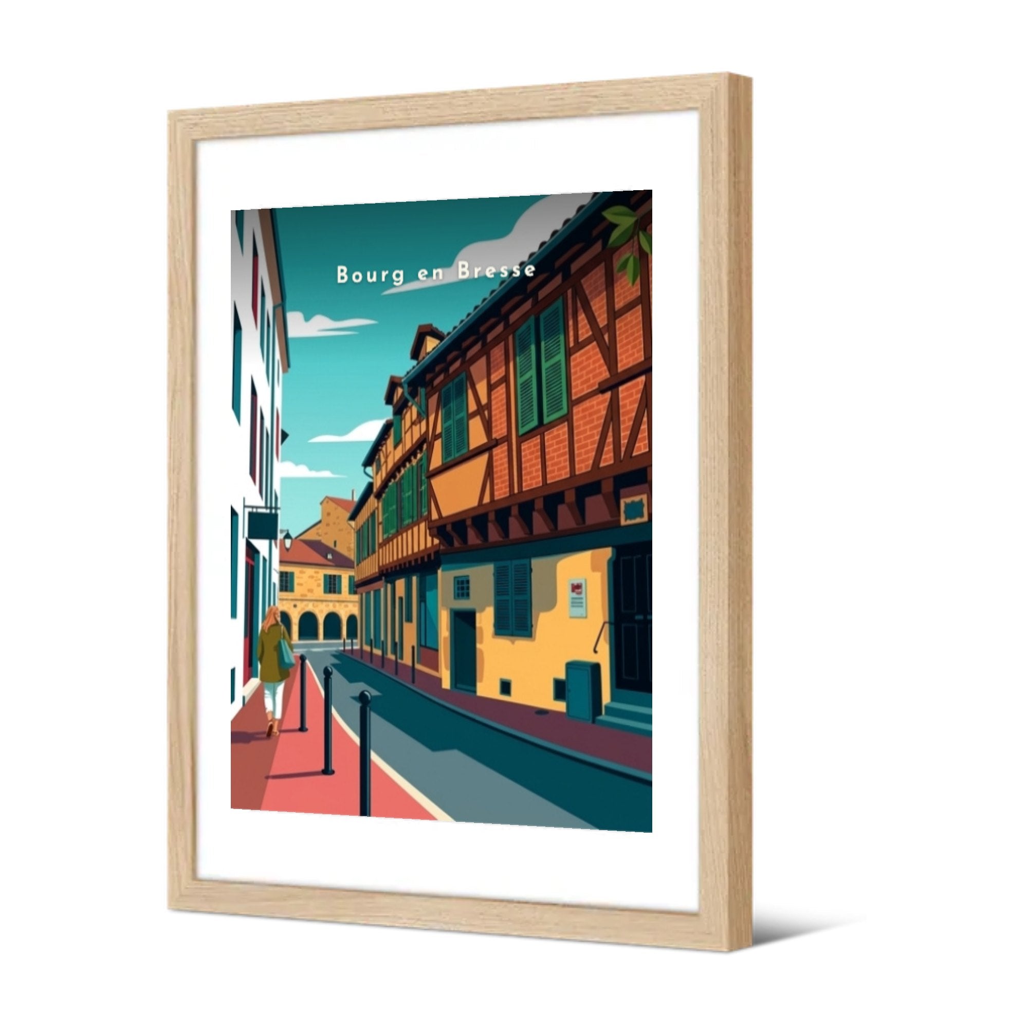 Maisons à pans de bois — Pôdevache, encadrée, vue de trois quarts