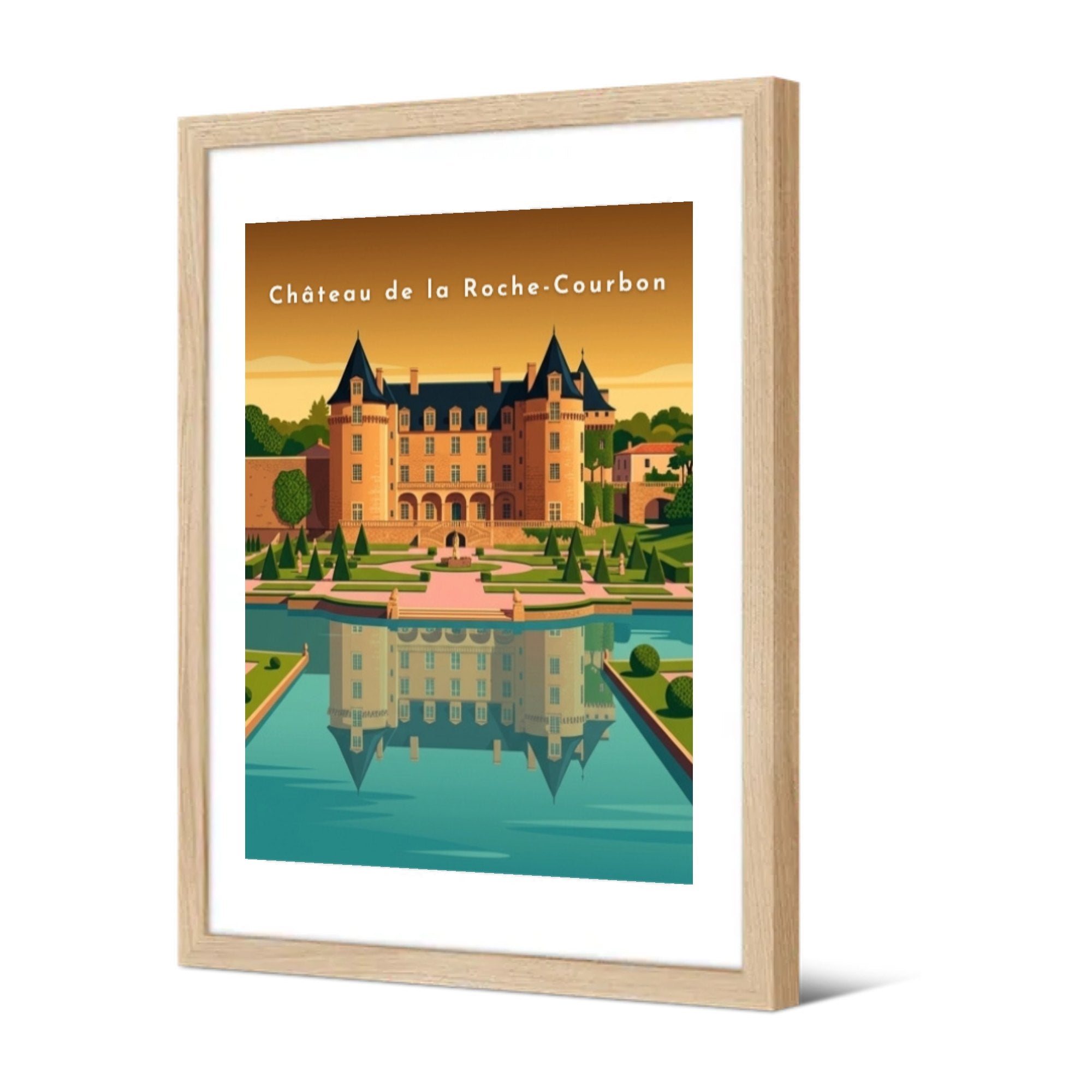 Château de la Roche-Courbon — Pôdevache, encadrée, vue de trois quarts