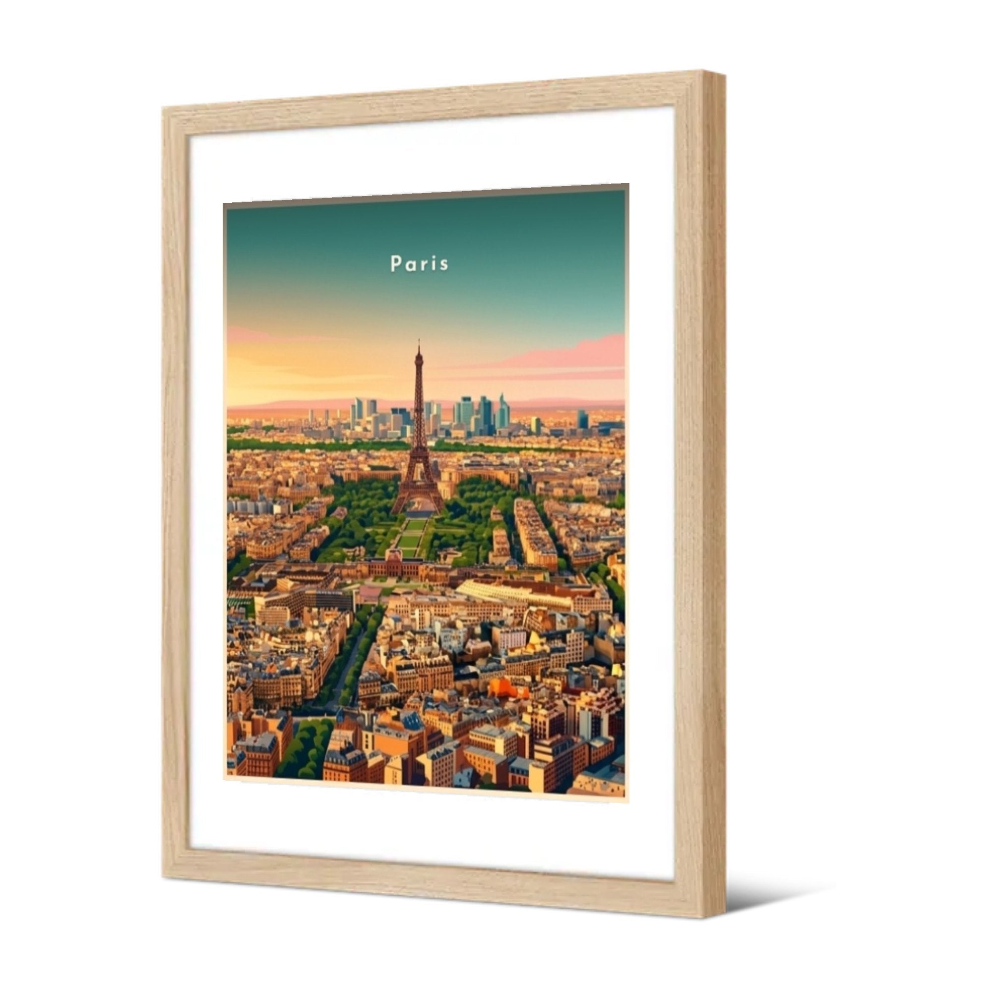 La tour Eiffel et le Champ-de-Mars — Pôdevache, encadrée, vue de trois quarts