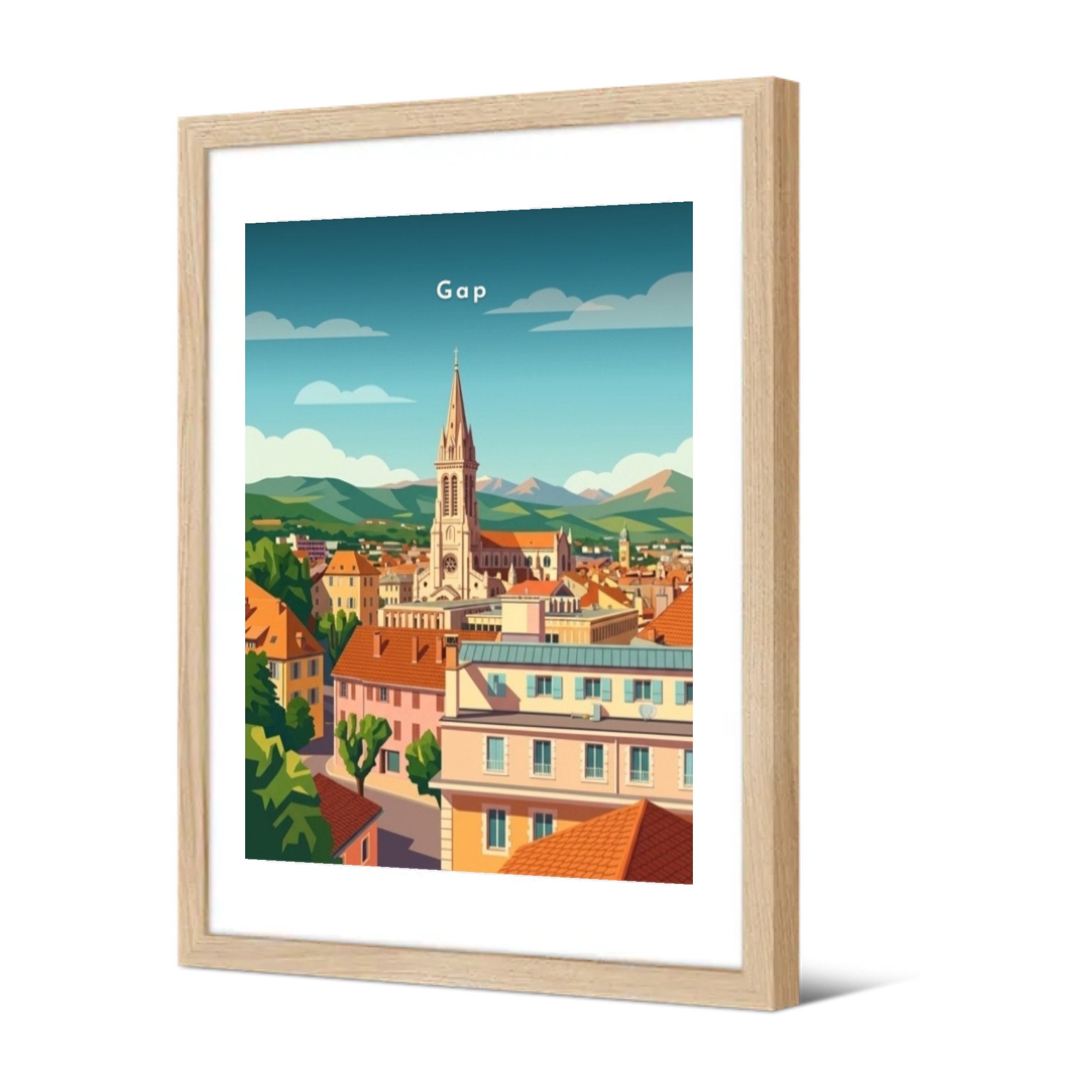 La cathédrale et les montagnes — Pôdevache, encadrée, vue de trois quarts