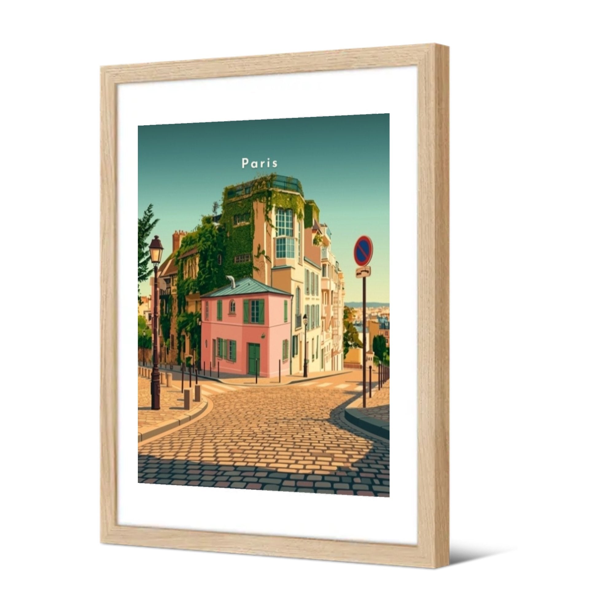 La Maison Rose à Montmartre — Pôdevache, encadrée, vue de trois quarts