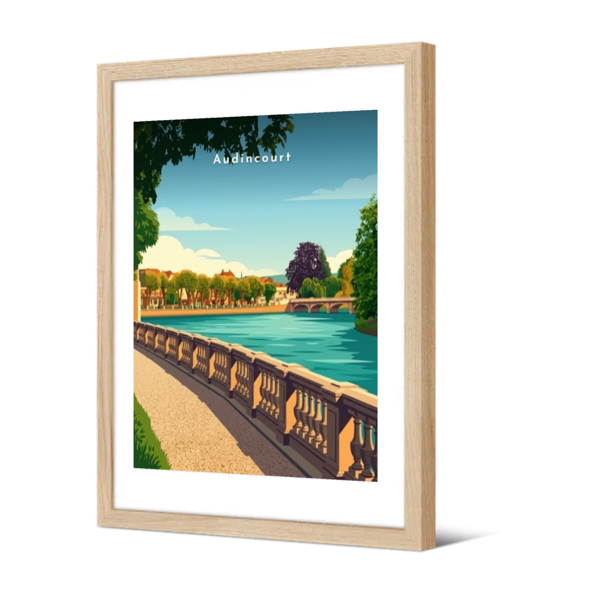 Les berges du Doubs — Pôdevache, encadrée, vue de trois quarts