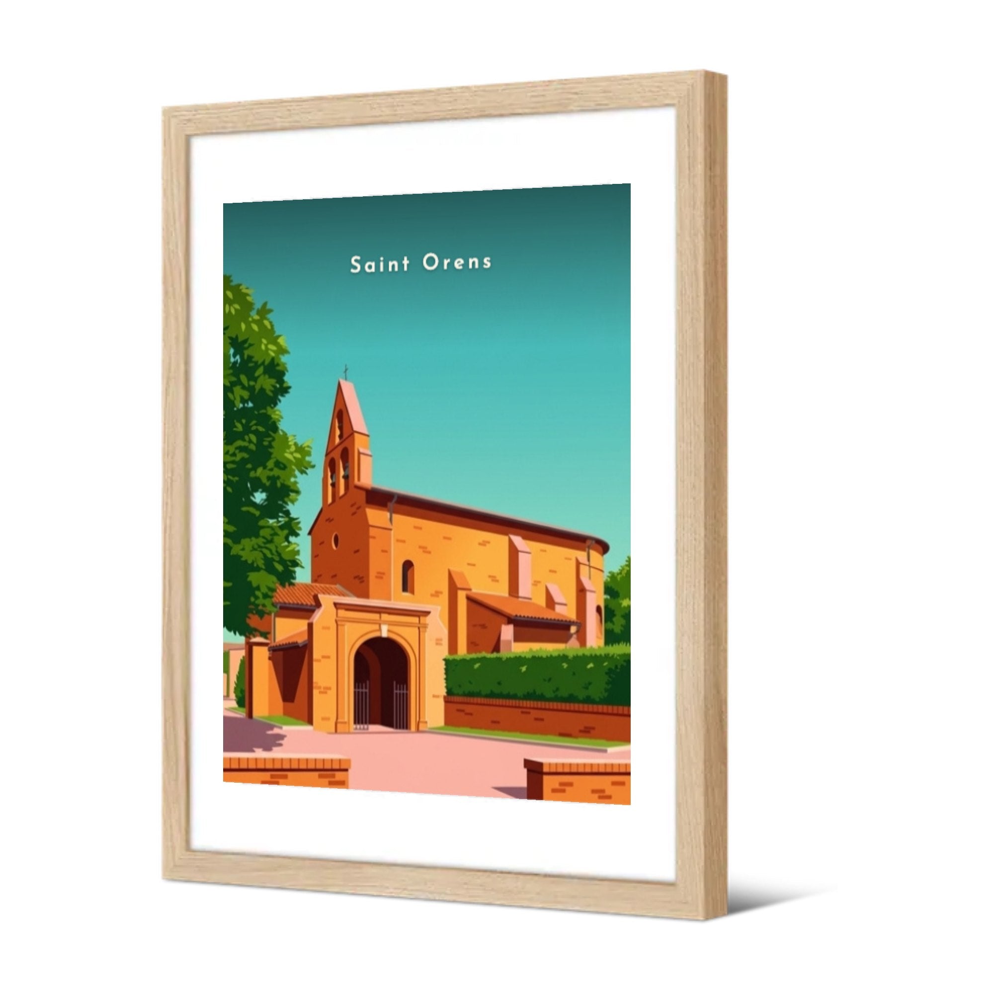 Église Saint-Orens — Pôdevache, encadrée, vue de trois quarts