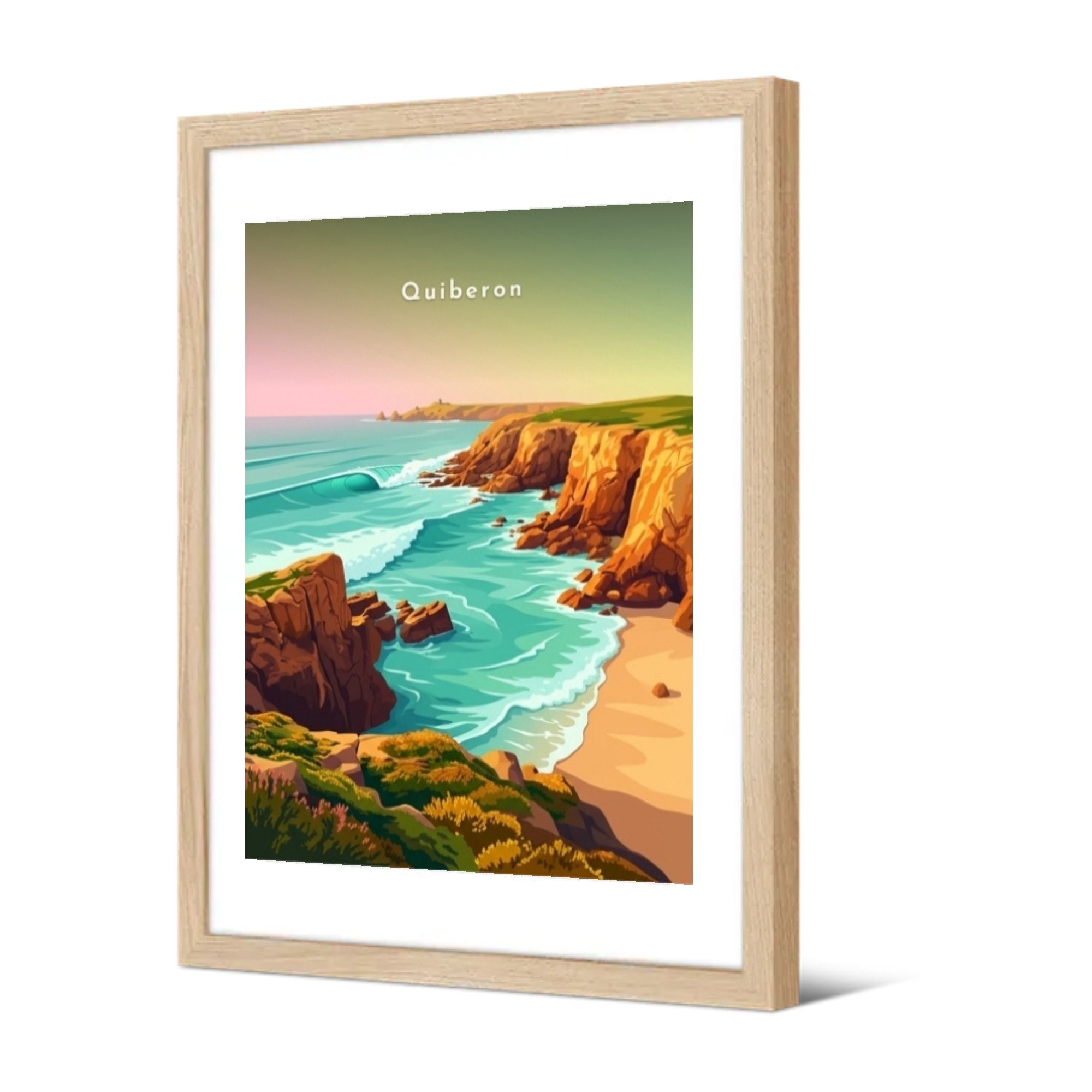 Les falaises de la Côte Sauvage — Pôdevache, encadrée, vue de trois quarts