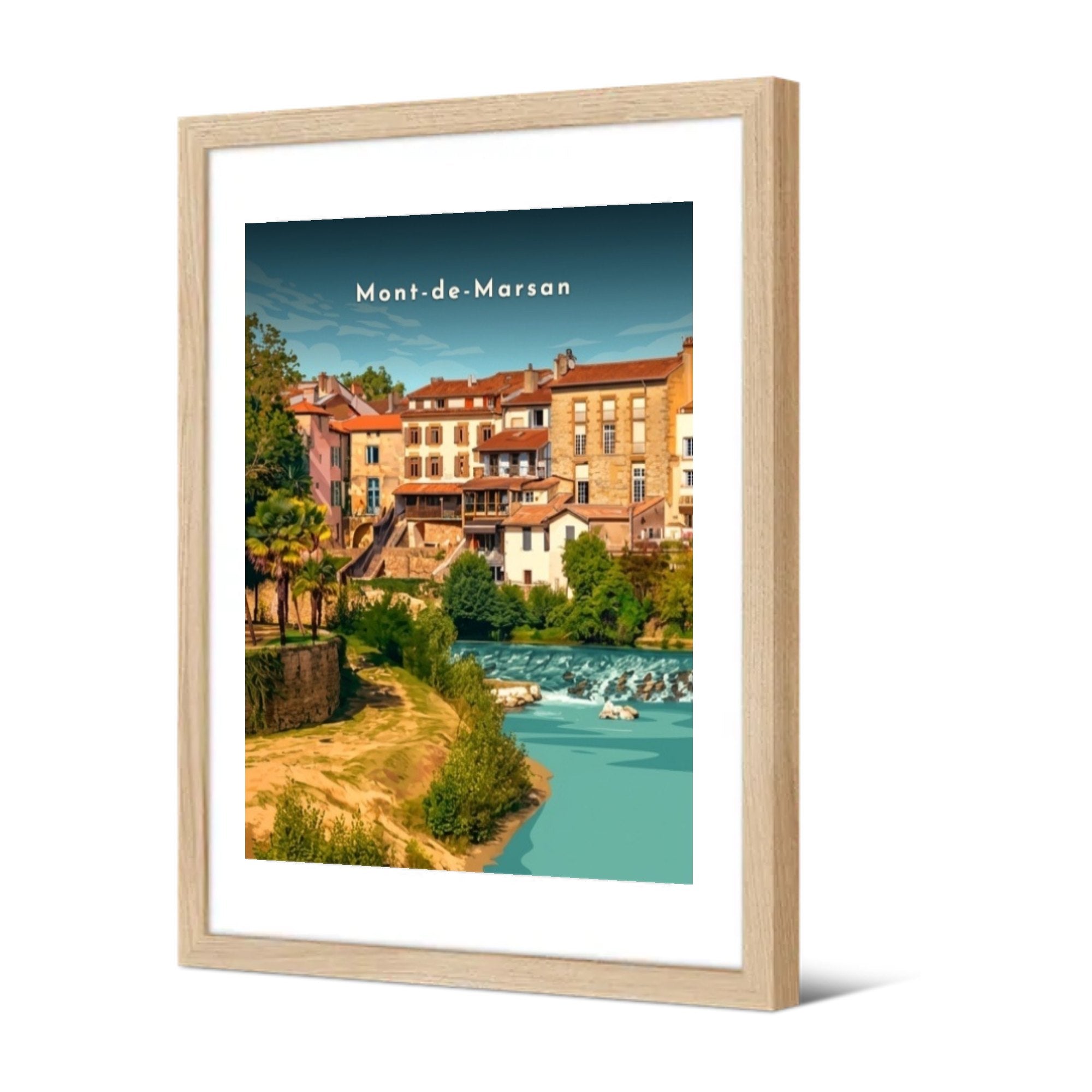 Les berges de la Midouze — Pôdevache, encadrée, vue de trois quarts