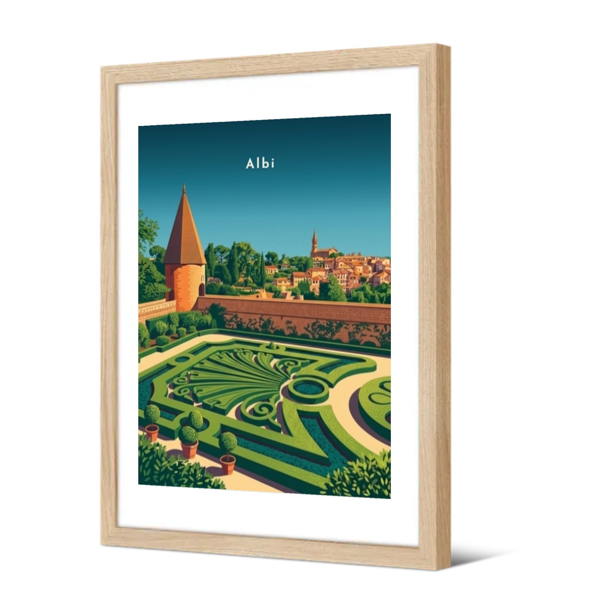 Jardins du Palais de la Berbie — Pôdevache, encadrée, vue de trois quarts