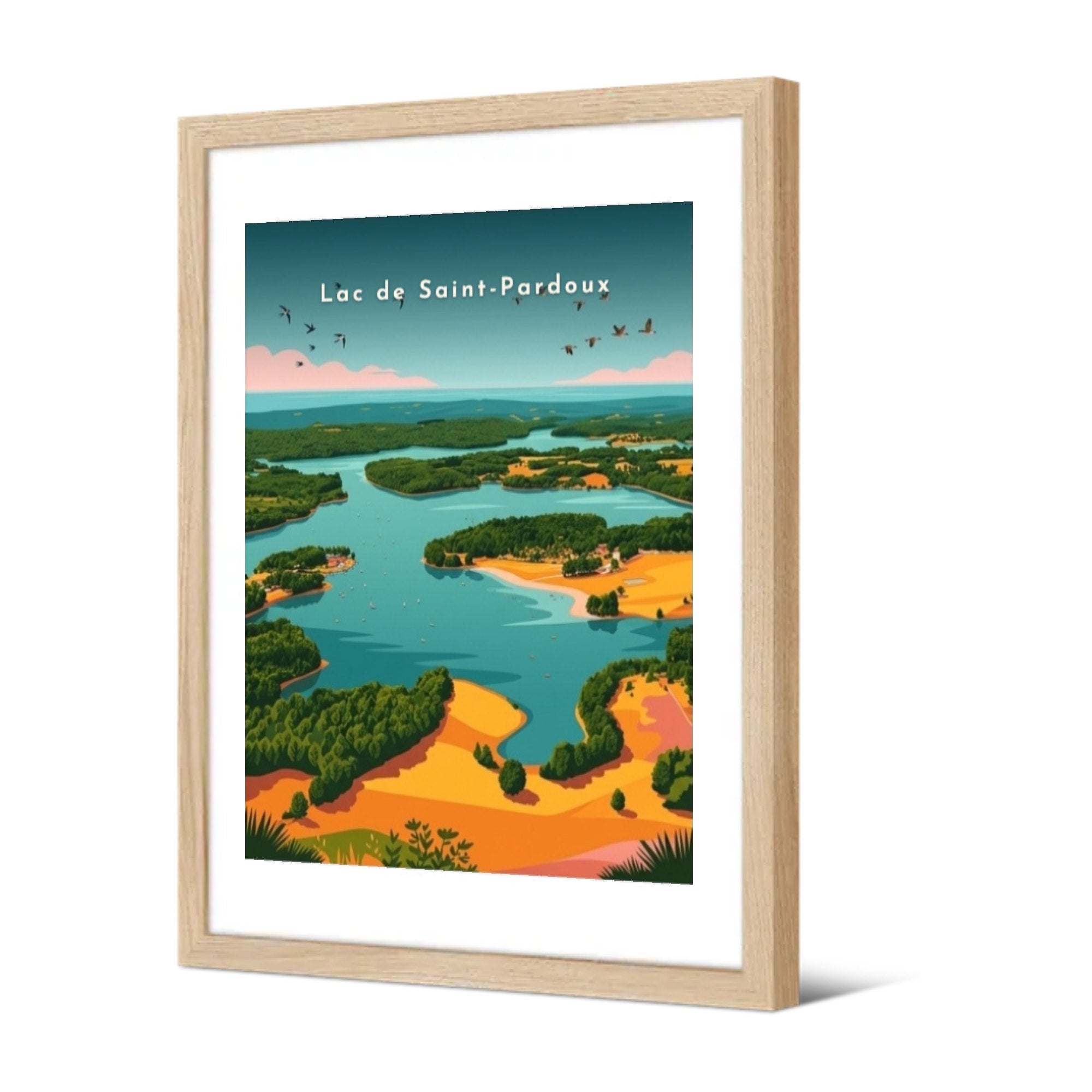 Lac de Saint-Pardoux — Pôdevache, encadrée, vue de trois quarts