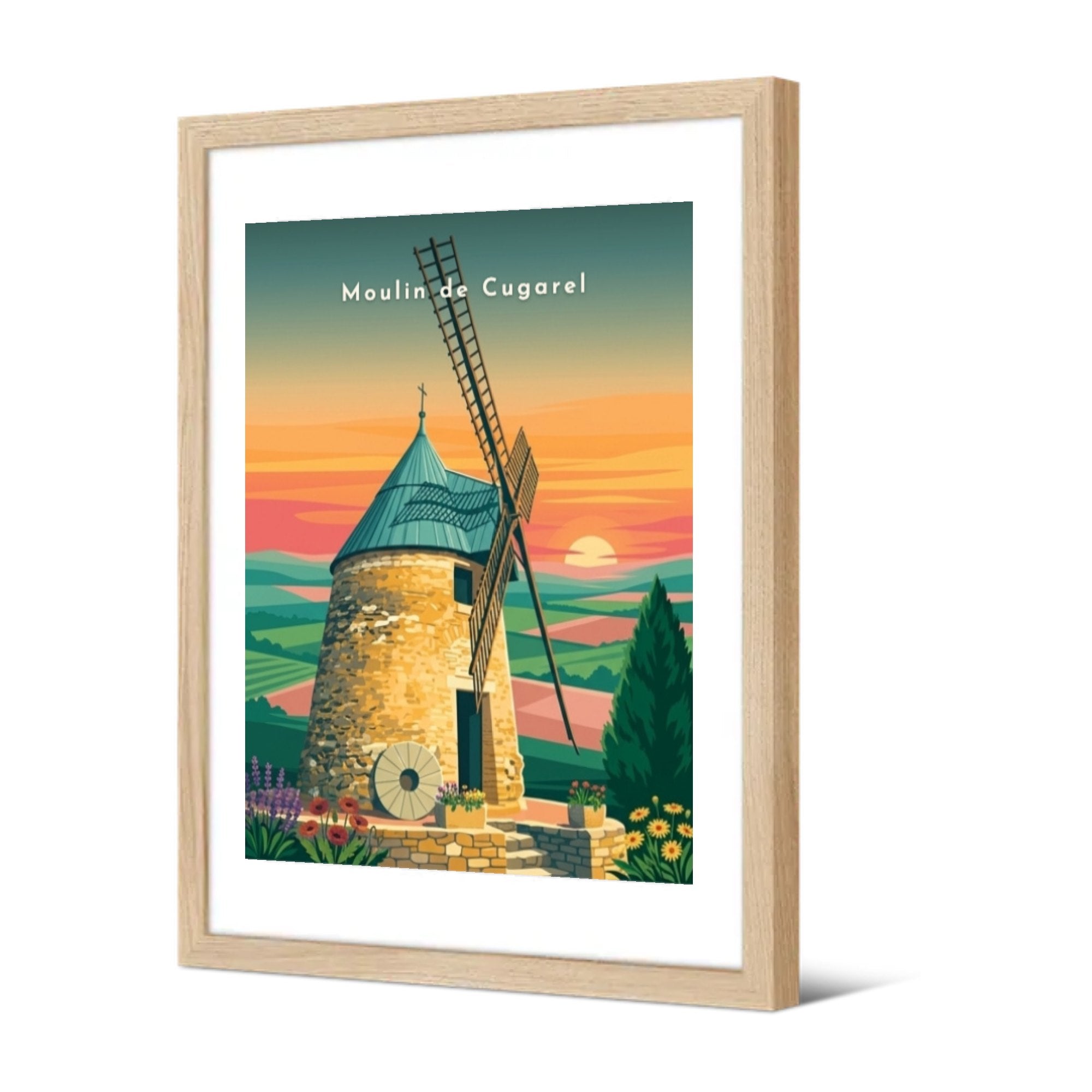 Moulin de Cugarel — Pôdevache, encadrée, vue de trois quarts