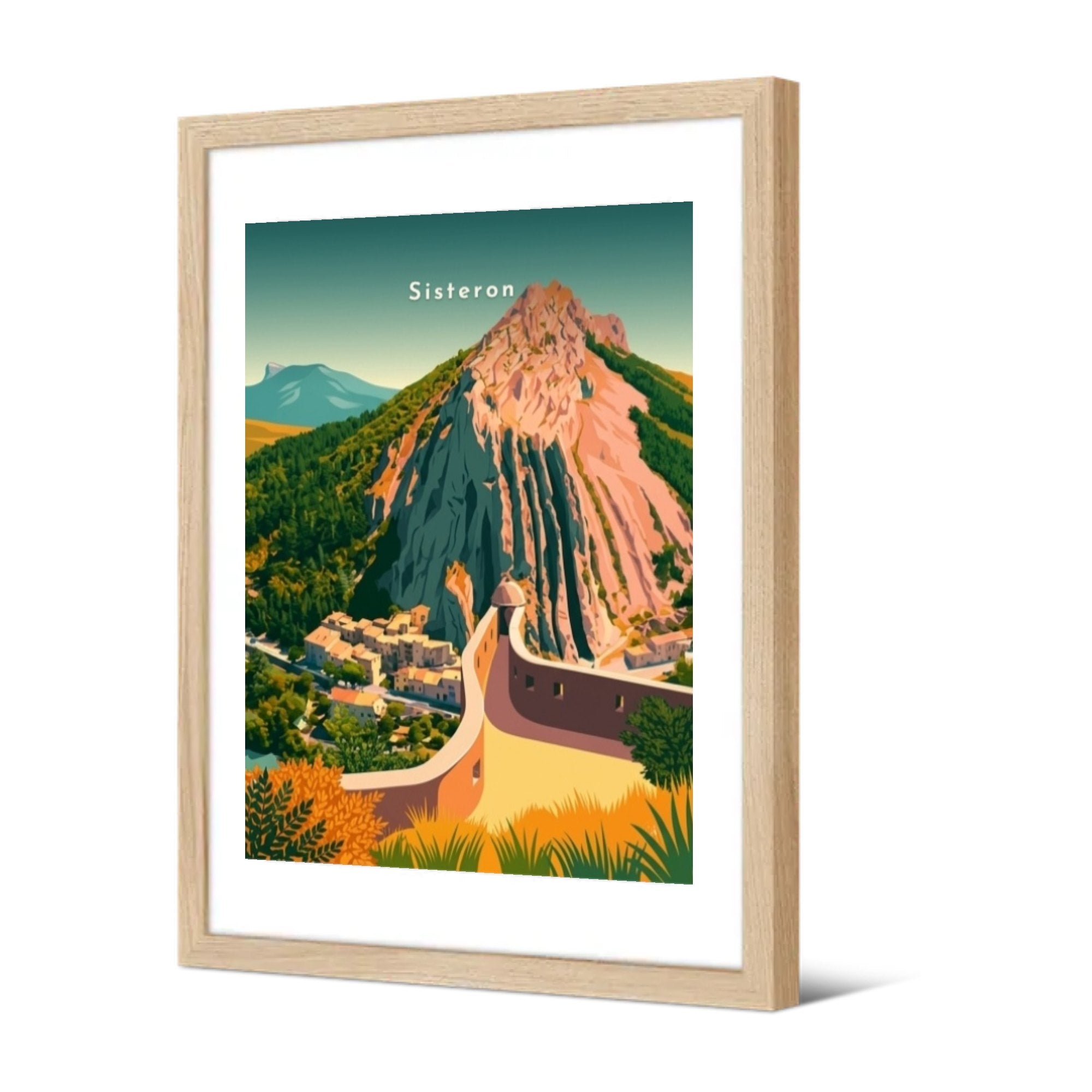 Vue sur le rocher de la Baume — Pôdevache, encadrée, vue de trois quarts