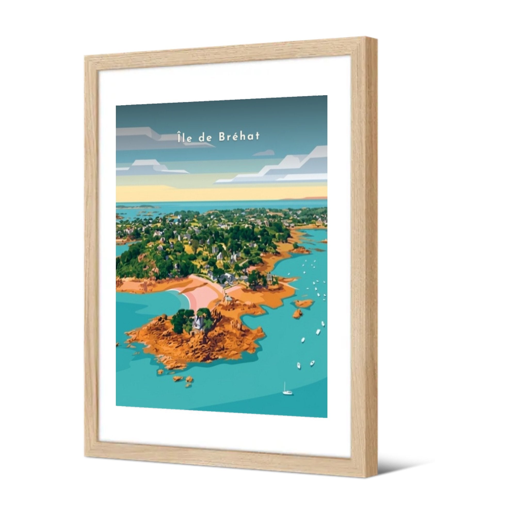 La plage du Guerzido — Pôdevache, encadrée, vue de trois quarts
