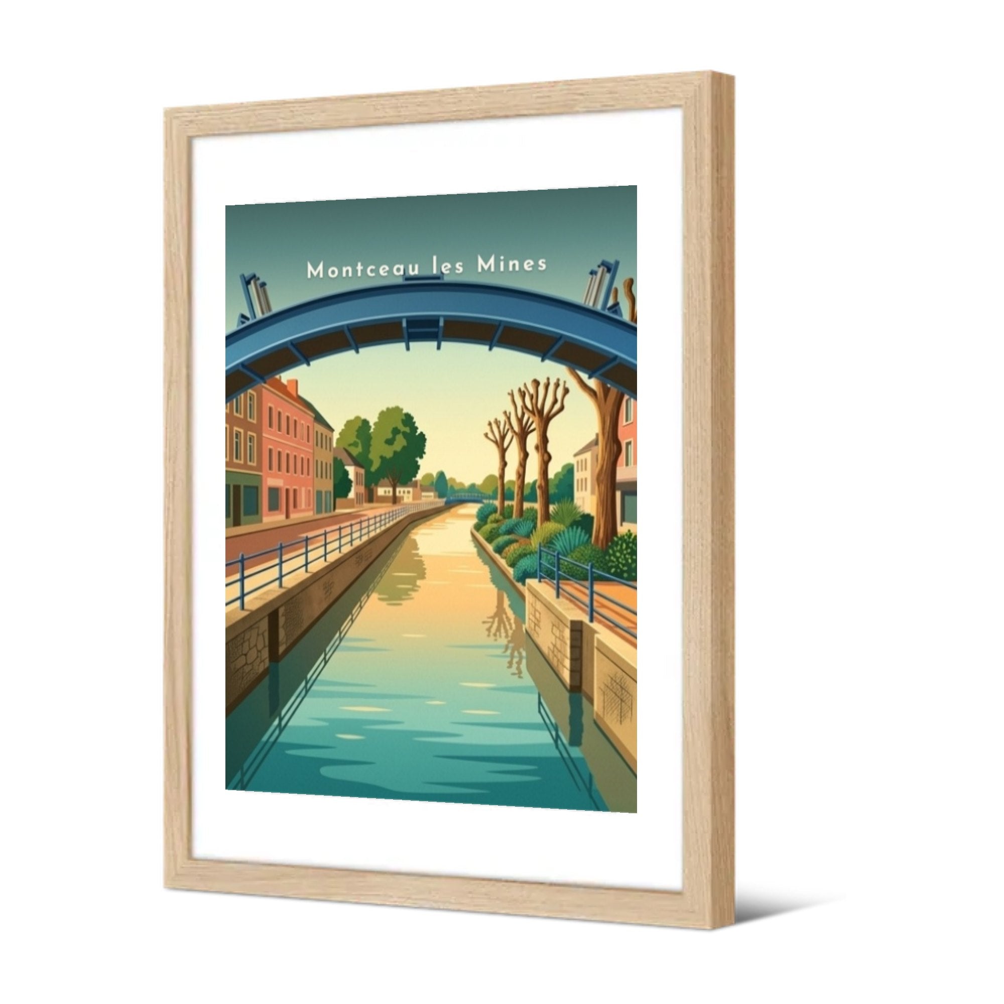 Le canal du Centre — Pôdevache, encadrée, vue de trois quarts