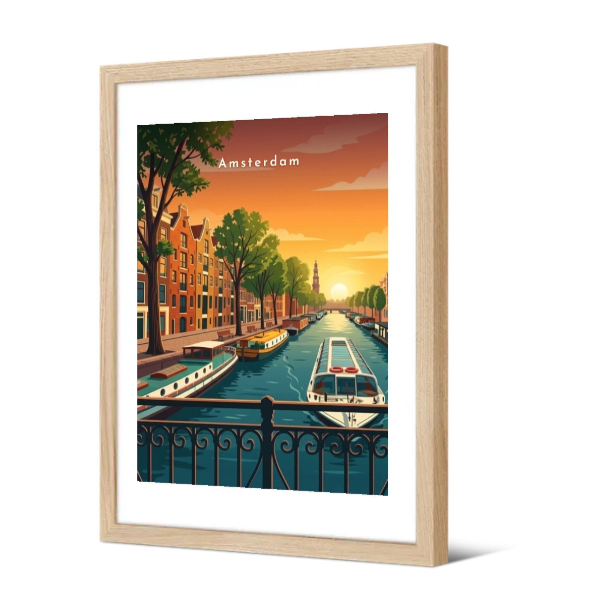 Prinsengracht et la Westerkerk — Pôdevache, encadrée, vue de trois quarts