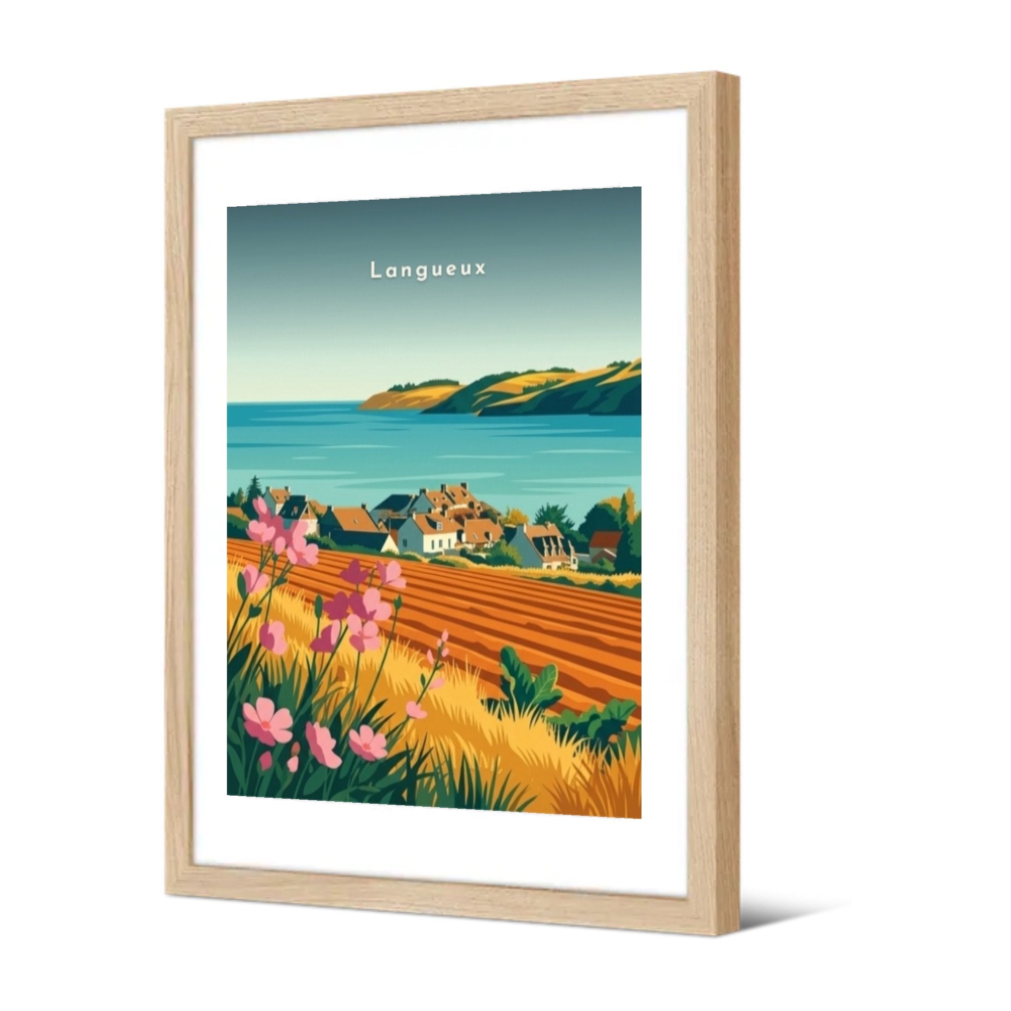 Vue sur la baie de Saint-Brieuc — Pôdevache, encadrée, vue de trois quarts
