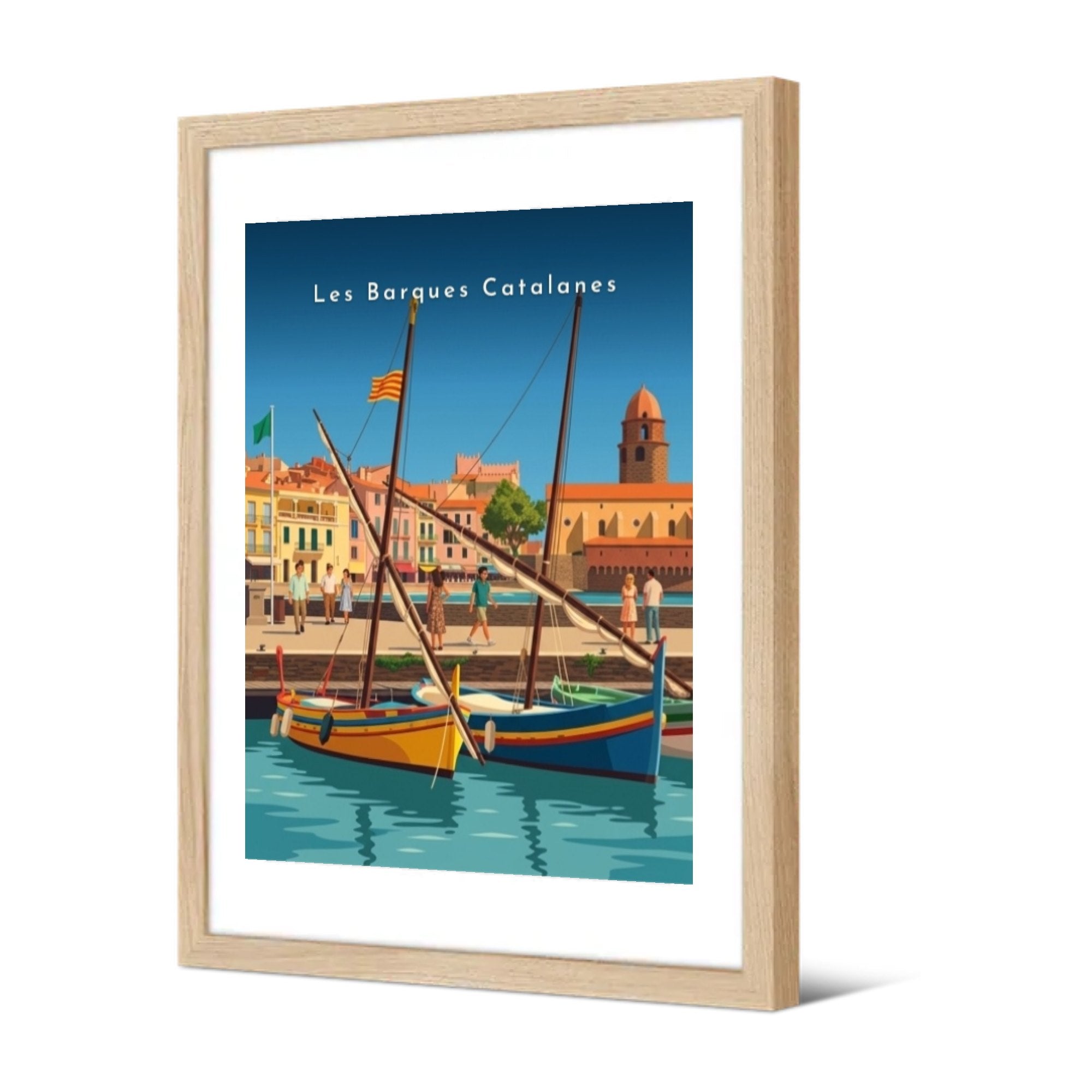 Les Barques Catalanes — Pôdevache, encadrée, vue de trois quarts