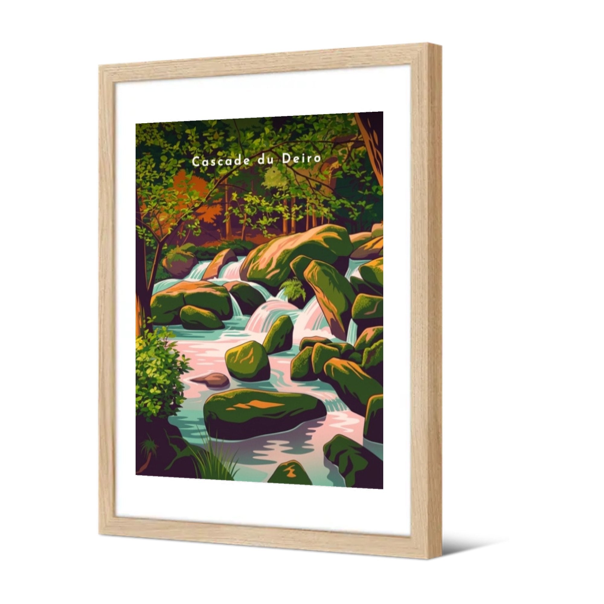 Cascade du Deiro — Pôdevache, encadrée, vue de trois quarts