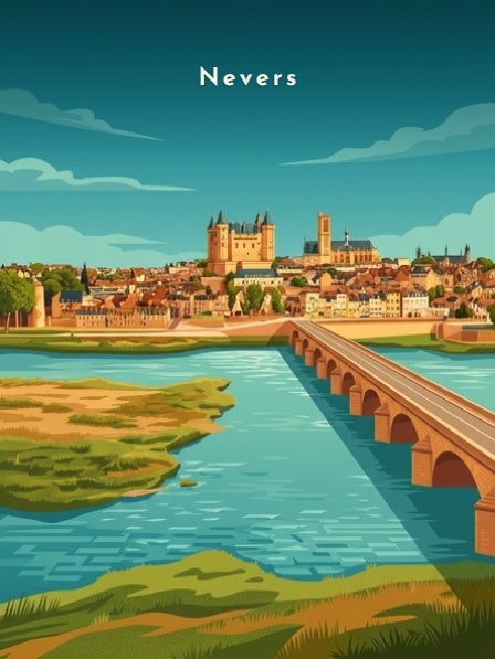 Le pont de Loire et le Palais ducal — Pôdevache, visuel seul