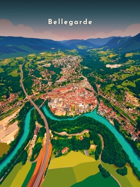Le méandre du Rhône et le viaduc — Pôdevache, visuel seul