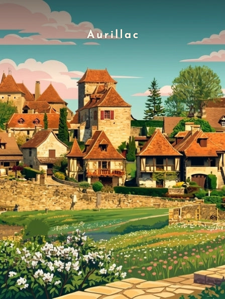 Bourg médiéval et pré fleuri — Pôdevache, visuel seul