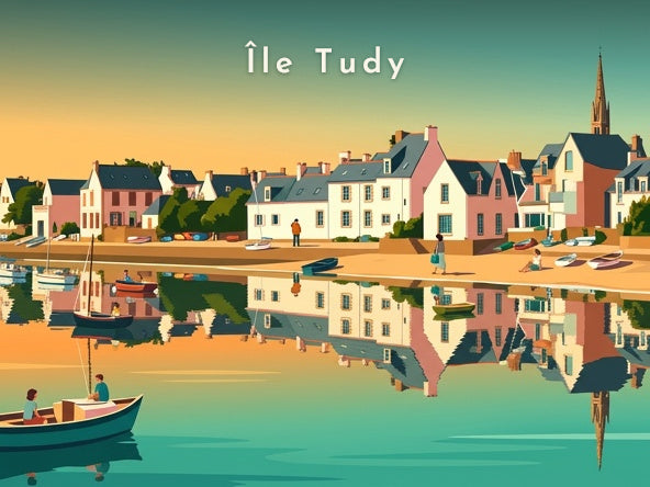 Le port et l'église Saint-Tudy — Pôdevache, visuel seul