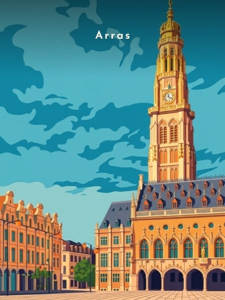 Le beffroi et la place des Héros — Pôdevache, visuel seul