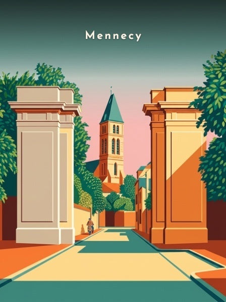 L'église Saint-Pierre entre les piliers — Pôdevache, visuel seul