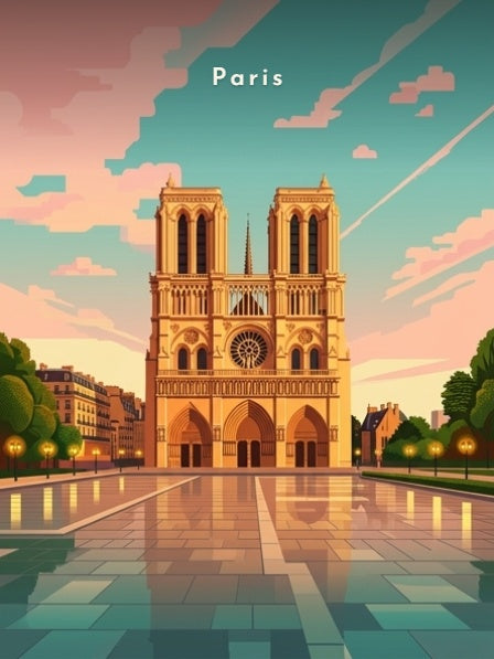 Reflets sur le parvis de Notre-Dame — Pôdevache, visuel seul