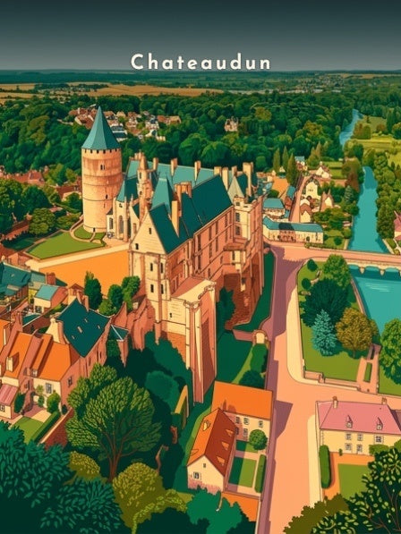 Vue aérienne sur le château — Pôdevache, visuel seul