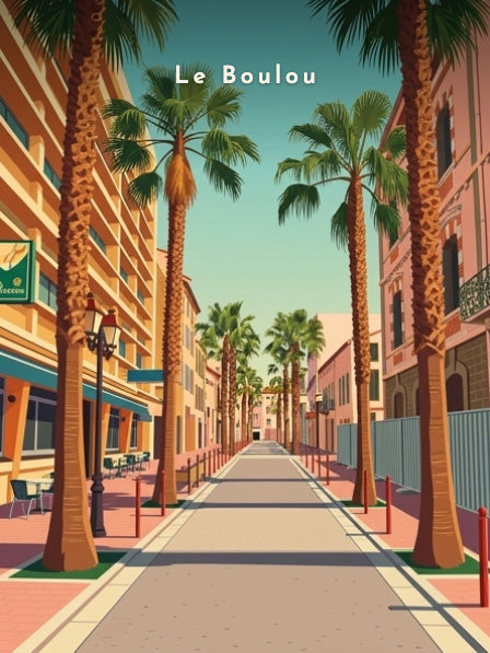 Allée bordée de palmiers — Pôdevache, visuel seul