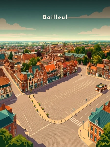 La Grand-Place depuis le beffroi — Pôdevache, visuel seul