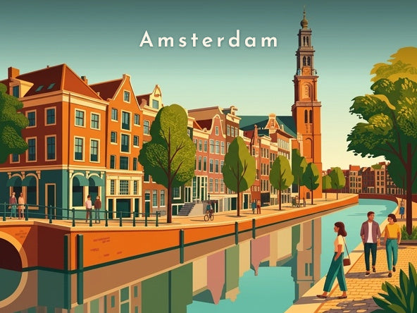 Le Prinsengracht et la Westerkerk — Pôdevache, visuel seul