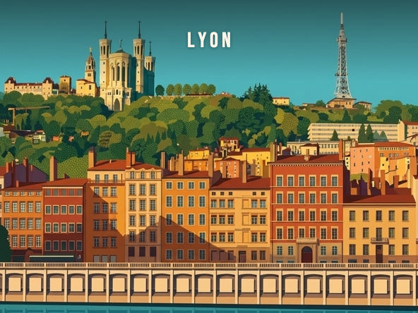 Fourvière depuis les quais de Saône — Pôdevache, visuel seul