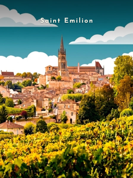 L'église monolithe depuis les vignes — Pôdevache, visuel seul