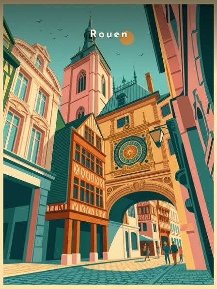 Le beffroi et l'horloge sous le soleil — Pôdevache, visuel seul