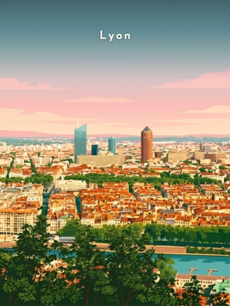 Les tours de la Part-Dieu au crépuscule — Pôdevache, visuel seul
