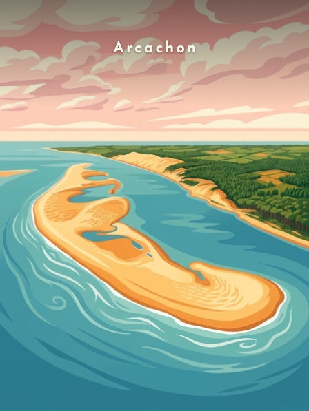 Le banc d'Arguin sous un ciel rose — Pôdevache, visuel seul