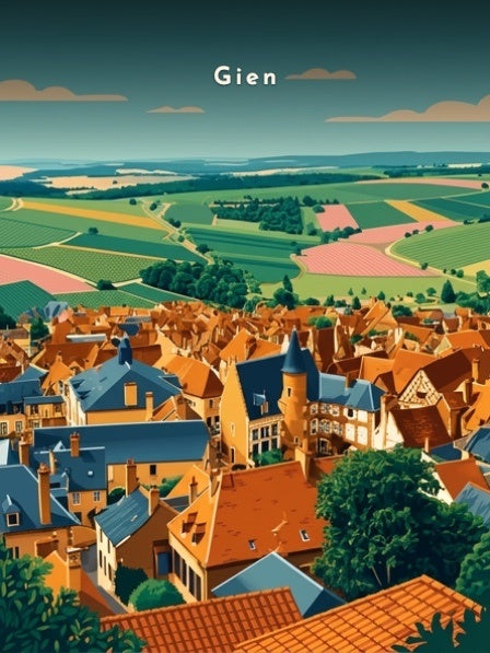 Panorama sur les toits et la campagne — Pôdevache, visuel seul
