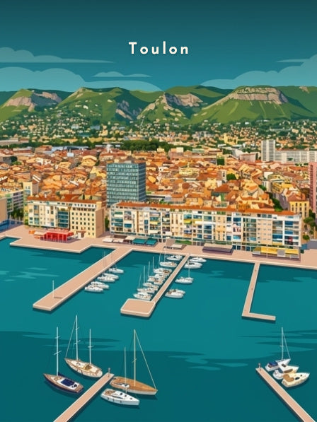 Le port et le mont Faron — Pôdevache, visuel seul
