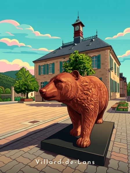 L'Ours et l'ancienne mairie — Pôdevache, visuel seul