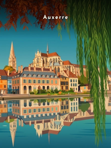 L'abbaye Saint-Germain depuis l'Yonne — Pôdevache, visuel seul