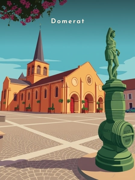 L'église depuis la place Buxière — Pôdevache, visuel seul