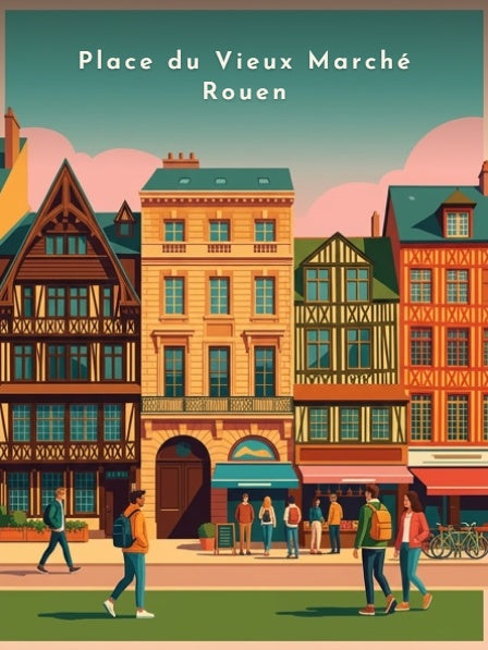 Place du Vieux Marché Rouen — Pôdevache, visuel seul