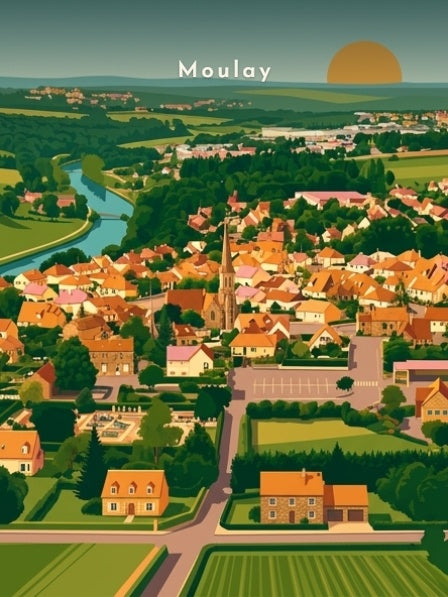 Le village et la vallée de la Mayenne — Pôdevache, visuel seul