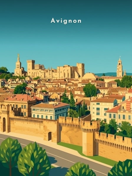 Les remparts et le Palais des Papes — Pôdevache, visuel seul