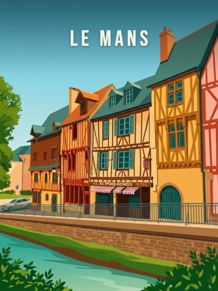 Maisons à pans de bois sur la Sarthe — Pôdevache, visuel seul
