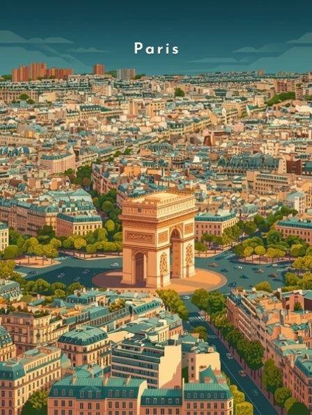 Vue aérienne sur la place de l'Étoile — Pôdevache, visuel seul