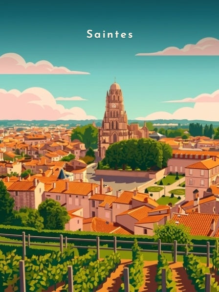 Vue de la ville depuis les vignes — Pôdevache, visuel seul