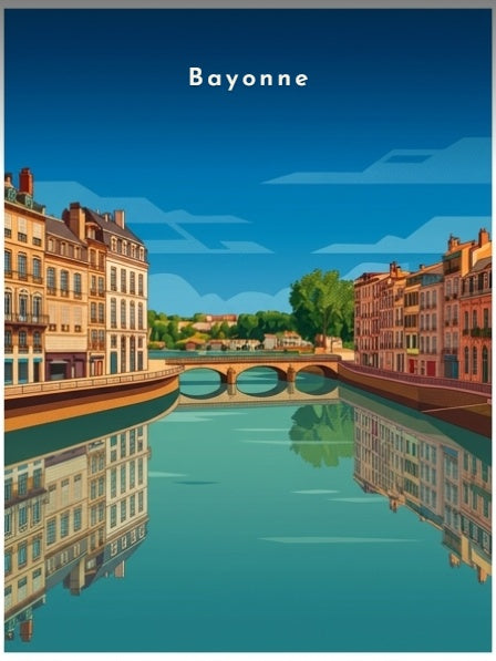Les quais de la Nive et leurs reflets — Pôdevache, visuel seul