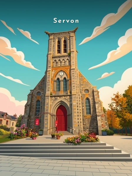 Façade de l'église Sainte-Colombe — Pôdevache, visuel seul