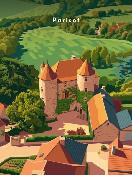 Vue plongeante sur le château — Pôdevache, visuel seul